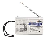 Ejoyous Portable AM FM Pocket Radio Receiver Mini BCR119 with Retractable Antenna Built-in Speaker for Clear Sound Silver