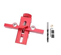 Ejoyous Precise Double Hole Cabinet Door Mounting Jig, Aluminium Alloy, Efficient Drilling Tool for 8-40mm Panel Installation