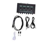 Ejoyous Professional Mixer, Metal, Dual Channel Microphone Amplifier, 48V Phantom Power, Compact for Stage Performances and Studio Recording