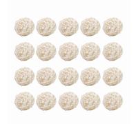 Ejoyous Rattan Balls Decorative Balls Rattan 20 Pieces 5 Colors Manual Work for Wedding Christmas Birthday Decoration Photoprops (White)