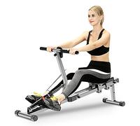 Ejoyous Rowing Machine, Steel Folding Rowing Machine Fitness with 12 Gears Resistance Adjustment and A 3 Altitude Setting, Timing, Count, Removal and Consumed Calorie Counter for Home
