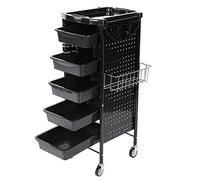 Ejoyous Salon Trolley, Rolling Hairdressing Trolley on Wheels Serving Table Massage Hair Salon Cart, Hairdressing Cart 6 Shelves with 5 Detachable Drawers Side Basket and Hair Dryer Basket