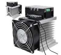 Ejoyous SCR Voltage Regulator Solid State 3 Phase Voltage Regulator 380VAC with Photoelectric Isolation 0 to Full Control for Electric Furnaces Ovens Lighting (TSR-200WA-H with radiator)