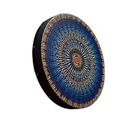 Ejoyous Shaman Drum Placeholder Frame Drum Hand Percussion Shamanic 10in Blue Round Vintage Color Deep Low Sound Faux Sheepskin with Wood Hammer for Meditation Healing