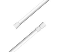 Ejoyous Shower Curtain Rod, Metal Anti-rust 105-190cm No Drilling Telescopic Tension Rod Curtain Rail, Extendable Curtain Pole with Non-slip Pads on Both Ends for Wardrobe Bathroom Shower (White)