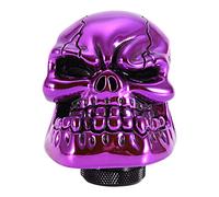 Ejoyous Skull Handle Shift Knob Skull Gear Lever Head Gear Shift Knob Durable Cold Cast Resin Universal Fit with 3 Hoses for Most Manual Automatic Transmission Vehicles (Purple)