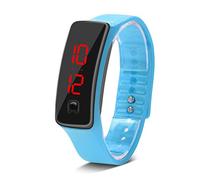Ejoyous Sport Wristwatch, Silicone Strap LED Electronic Display Sports Watch Men and Women Wristwatch with 12 Hour Dial, for Outdoor Indoor Running Climbing Fishing (Light Blue)