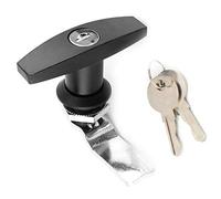 Ejoyous T Handle Garage Door Lock with Keys, Caravan Trailer Motorhome Cam Lock for Drawer Cabinet Cupboard Mail Box, Black