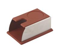 Ejoyous Tamperstation, Coffee Tamping Mat Holder Stainless Steel & Silicone Disassembled 2-Part with Non-Slip Trapezoidal Shape for Press (Coffee Color)