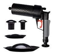 Ejoyous Toilet Plunger, High Pressure Plunger Kit Drain Pipe Dredge Cleaning Air Drain Blaster Gun with 4 Suction Heads for Toilet Kitchen Sink