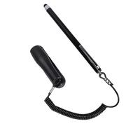Ejoyous Touch Screens Pen, Capacitive Touch Screen Stylus Pen, Zinc Alloy and Silicone Tip, 90cm Spring Rope, Precise Writing, Screen Protection, for Phone Tablet Laptop POS (Black)