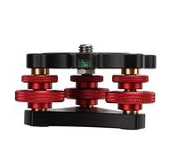 Ejoyous Tripod Leveling Base, Tripod Head Camera Leveler Adjustable Tri Wheel Head Aluminum Alloy Leveler for Tripod, for Camera Macro Panoramic Photography 3/8 Mounting Screw