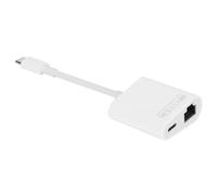 Ejoyous Type C Ethernet Camera Adapter ABS Network Adapter Converter with RJ45 100M and PD Charging Plug and Play for Online Streaming Video Calls Office Use
