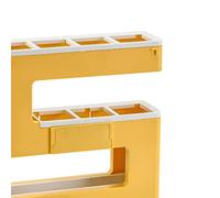 Ejoyous Umbrella Rack, PS Material Wall Mounted Umbrella Holder with Detachable Drain Tray, Double Sided Number Shape Design, for Home Office Dormitory Entryway (Yellow)