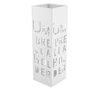Ejoyous Umbrella Stand White, Hollowed Stainless Iron Umbrella HolderStorage Stand Umbrella Holder Basket, Modern Stylish White Square Umbrella Stand Rack, for Hallway Entry Way Corridor