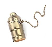 Ejoyous Vintage Aluminum E27 Pull Chain Light Socket Holder, Wide Application, Versatile Design, Easy Control, Designed for Standard E27 Screw Bulbs, Crafted From Premium Aluminum (Antique Brass)