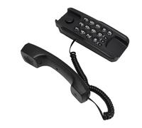 Ejoyous Wall Mount Phone, Plug and Play Volume Adjustable Corded Wired Wall Phone for Hotel (Black)
