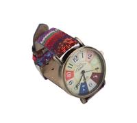 Ejoyous Watch Ladies Watch Women's Wrist Bohemian Multicolour Brass PU Leather Adjustable Strap 377 Button Battery Included Gifting (Blue)