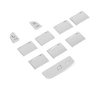 Ejoyous Window Lift Button Trim Silver Aluminum Alloy Button Cover 10pcs Paste On Protection Gloss Finish for XF 2012 2013 2014 2015 Interior Decoration