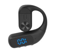 Ejoyous Wireless Earpiece Bluetooth 5.5 Single Ear Wireless Earphone with Noise Canceling Mic ABS 180 Degree Rotating Ear Hook 180mAh Digital Display for Business Sport Calls (Black)
