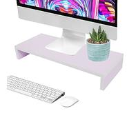 Ejoyous Wood Monitor Riser Stand, 1 Tier PC Laptop Notebook Shelf, 50 * 20 * 7.7cm, Non-slip Computer Laptop TV Stand for Monitor Risen, Black/Light Pink/Wood