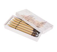 Ejoyous Wooden Dip Pen Calligraphy and Illustration Set - Handcrafted Bamboo Drawing Painting Kit With Natural Bamboo Tip - 5Pcs School Supplies