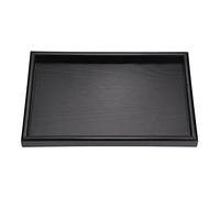 Ejoyous Wooden Serving Tray, Tea Coffee Food Platter Rectangular Black Wood Plate Snack Tray Breakfast Tray, for Storage Dinner Fruit Milk Coffee Wine Fruit Kitchen Living Room(22 * 12 * 2cm)