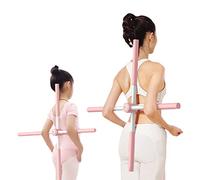 Ejoyous Yoga Stick Stretching Tool, Hump Correction Yoga Stick Stretching Tool Retractable Posture Corrector Stick (Pink)