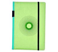 EJRange A5 Lined Notebook-Thick 100gsm Paper, Durable PU Leather Cover, Ribbon Marker, 192 Pages, Inside Pocket and Elastic Closure, Writing Pad for Journaling and Note-Taking (Light Green)