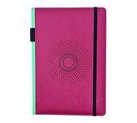 EJRange A5 Lined Notebook-Thick 100gsm Paper, Durable PU Leather Cover, Ribbon Marker, 192 Pages, Inside Pocket and Elastic Closure, Writing Pad for Journaling and Note-Taking(Burgundy)