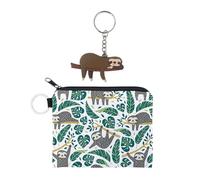 EJUFNS 1 Piece Of Green Sloth Wallet, 1 Piece Of Keychain, Cartoon Pattern Cloth Bag, Lightweight Coin Purse, Children'S Mini Coin Purse, Cute Pendant.