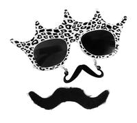 EJUFNS 1 Piece Of Leopard Beard Sunglasses And 1 Piece Of Simulation Beard, Fun And Funny Props, Party Layout Tools, Photography Accessories.