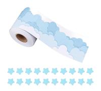 EJUFNS 1 Roll Of Blue Sky And White Clouds Stickers, 20 Pieces Of Blue Star Tiles, Bulletin Board Border Decoration Stickers, Blackboard Tiles, Classroom Decoration Supplies.