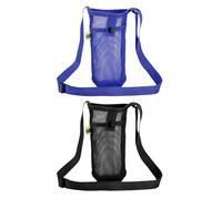 EJUFNS 2 Mesh Water Cup Bags, Lightweight And Durable Water Cup Bags, Adjustable Shoulder Strap Design, Suitable For Sports, Hiking (Blue, Black).