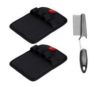 EJUFNS 2 Pet Grooming Gloves And 1 Comb, Double-Sided Hair Removal Gloves, Cat And Dog Cleaning Gloves, Grooming And Grooming Tools.