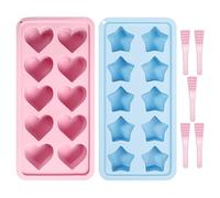 EJUFNS 2 Pieces Of Love Star Molds, 5 Release Sticks, Silicone Candy Molds, Creative Ice Cube Accessories, Mini Baking Aids.