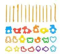 EJUFNS 20 Pieces Of Colored Clay Molds And 14 Pieces Of Tools, Creative Clay Impressions, Children'S Educational Toys, Parent-Child Entertainment Products.