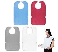 EJUFNS 4 Pieces Of Dietary Bibs For The Elderly, Waterproof Clothing Protective Cover, Anti-Fouling Bib, Dietary Aids, Suitable For Rehabilitation Care For The Elderly And The Disab.