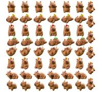 EJUFNS 54 Mini Capybara Ornaments, 9 Resin Animal Models, Micro-Landscape Decoration, Desktop Garden Layout, Hand-Made Scene Materials.