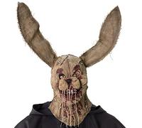 EJWCIG Scarecrow Bunny Mask, Scary Rabbit Burlap Sack Mask Halloween Devil Clown Masks Latex Helmet for Adults (Scarecrow Bunny)