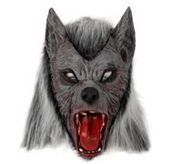 EJWCIG Wolf Mask Holloween Horror Mask Werewolf Costume Dress Up Adult Party Cosplay Animal Costume (Scary-A)