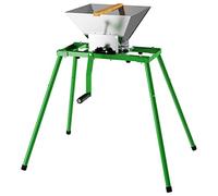 EJWOX Fruit and Apple Grinder with Stand - 7 L - Portable Manual Juicer for Pressing Wine and Cider (Stainless Steel, 5.7 L, Green)