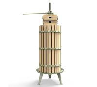 EJWOX Green Wine Press & Fruit Cider Press 7.9 Gal - Solid Beech Manual Crusher for Apples, Grapes, Berries | w/ 6 Wood Blocks, Unfinished Basket Juice Maker