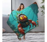 EJXN Blanket Queen Size Underwater Adventure: The Lobster Diver'S Quest For Coral Treasur Flannel Blanket Blanket Queen Size Easter Gifts(125x150cm)