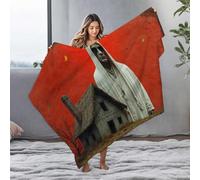 EJXN Blankets A Haunting Figure In Front Of An Abandoned House Flannel Blanket Easter Blanket Easter Gifts(127x100cm)