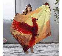 EJXN Blankets Phoenix Rising: A Fiery Desert Ascension Flannel Blanket Easter Blanket Easter Gifts(127x100cm)