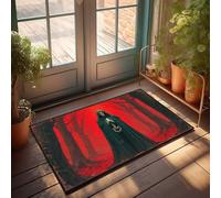 EJXN Classroom Door Mat Skull In Cloak: A Mysterious Figure Amidst A Haunting Forest Doormat Fall Porch Mat Home Goods(50X80CM)