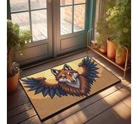 EJXN Cool For Man Cave Shower Mat | Waterproof Bath, Soft, Winged Wolf: A Mythical Creature Soaring Through The Sunset - Floor/Thin Door Mats For Inside Entry/Funky & Entry Floor(50X80CM)