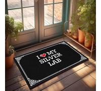 EJXN Cool Things For Teen Boys Kitchen Mat - I Love My Silver Lab Fall Decor Front Porch | Funny Welcome - Inside Door Mats For Home Entrance/Washable Kitchen & Cute Shower For(50X80CM)