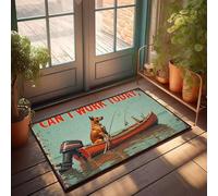 EJXN Dish Art Deco Entrance Mat Can't Work Today, Fishing Instead! - Spring Bath | Designer/Bath Mat Bathroom Non Slip - Area Washable & Small Bathroom(40X60CM)
